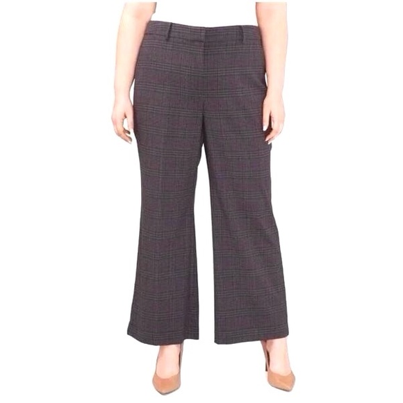 Vince Camuto Pants - Vince Camuto Pants Wide Leg Crop Gray Glen Check Trouser Size 22W
